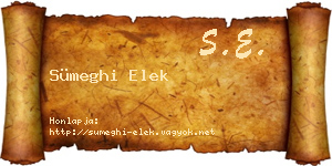 Sümeghi Elek névjegykártya