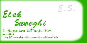 elek sumeghi business card